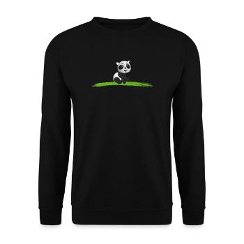 PANDA Baer - Unisex Pullover - Schwarz - Vorne - Alina (178cm) & Michal (187cm)