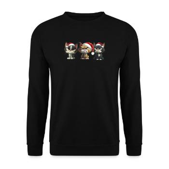 Grim Christmas Cats Trio Presents - Unisex Sweatshirt - black - Front - Alina (178cm) & Michal (187cm)