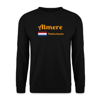 Almere Niederlande - Stilvolle Drucke - Unisex Pullover - Schwarz - Vorne - Alina (178cm) & Michal (187cm)