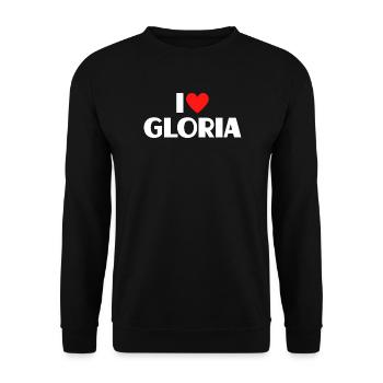 J’adore Gloria Red Heart Romantique Nom Fan - Sweat-shirt Unisexe - noir - Devant - Alina (178cm) & Michal (187cm)