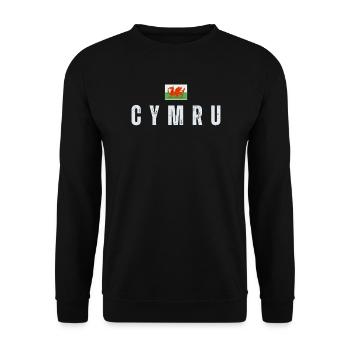 Flagge von Wales, walisischer Patriot - Unisex Pullover - Schwarz - Vorne - Alina (178cm) & Michal (187cm)
