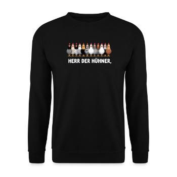 Seigneur des poulets Graphique amusant de poulet - Sweat-shirt Unisexe - noir - Devant - Alina (178cm) & Michal (187cm)