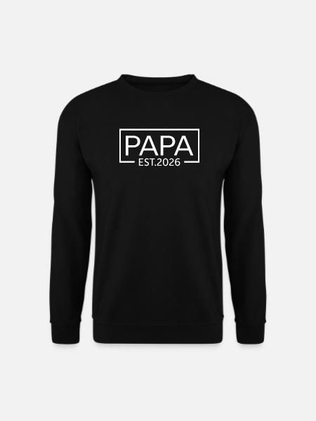 Papa est. 2026 Vater 2026 Erstes Mal Papa 2026 - Unisex Pullover - Schwarz