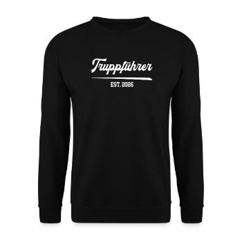 Chef d’escouade Escadron pompier 2026 - Sweat-shirt Unisexe - noir - Devant - Alina (178cm) & Michal (187cm)