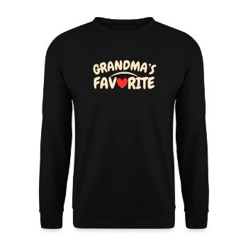 Omas Lieblings-Retro-Typografie, Heart Fun - Unisex Pullover - Schwarz - Vorne - Alina (178cm) & Michal (187cm)