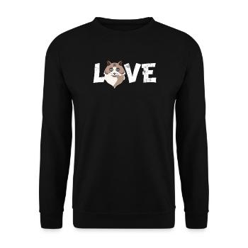 Ragdoll Chat Amateur de Chat Maman Chat Papa Chaton - Sweat-shirt Unisexe - noir - Devant - Alina (178cm) & Michal (187cm)