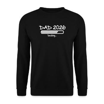 DAD 2026 Loading Schwangerschaft Baby lädt - Vater - Unisex Pullover - Schwarz - Vorne - Alina (178cm) & Michal (187cm)