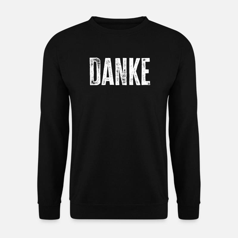 Danke Schriftzug – Minimalistisches Textdesign - Unisex Pullover - Schwarz