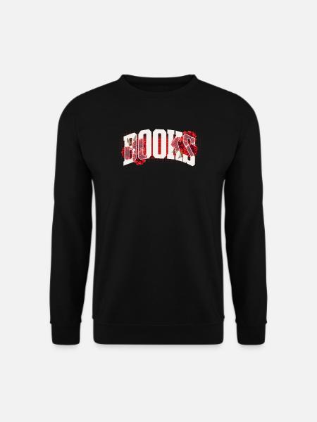 Blutrote Blumen Typo - Unisex Pullover - Schwarz
