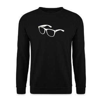 Sunglasses Silhouette Minimal Print - Unisex Sweatshirt - black - Front - Alina (178cm) & Michal (187cm)