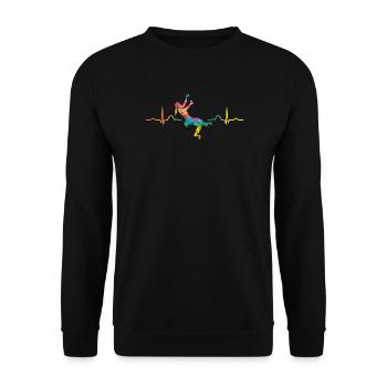 Boulderer heartbeat Bouldering Bouldering - Unisex Sweatshirt - black - Front - Alina (178cm) & Michal (187cm)