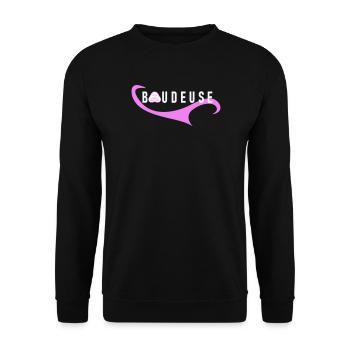 Logo Boudeuse  - Sweat-shirt Unisexe - noir - Devant - Alina (178cm) & Michal (187cm)