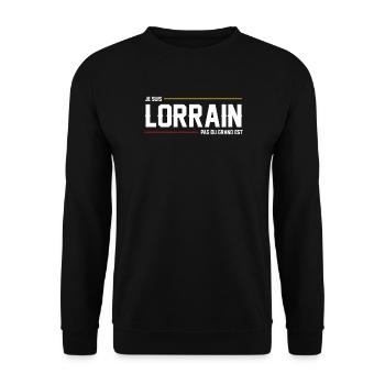 Je Suis Lorrain Pas Du Grand Est T-Shirt Cadeau... - Sweat-shirt Unisexe - noir - Devant - Alina (178cm) & Michal (187cm)