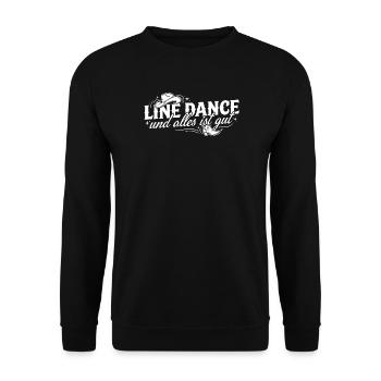 Line Dance Und Alles Ist Gut - Unisex Pullover - Schwarz - Vorne - Alina (178cm) & Michal (187cm)