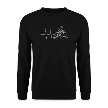 Heartbeat Gravel Bike - Unisex Pullover - Schwarz - Vorne - Alina (178cm) & Michal (187cm)