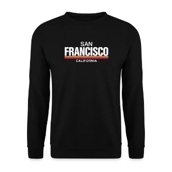 San Francisco California Retro - Unisex Pullover - Schwarz - Vorne - Alina (178cm) & Michal (187cm)