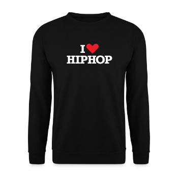 | Ich liebe Hip Hop - Unisex Pullover - Schwarz - Vorne - Alina (178cm) & Michal (187cm)