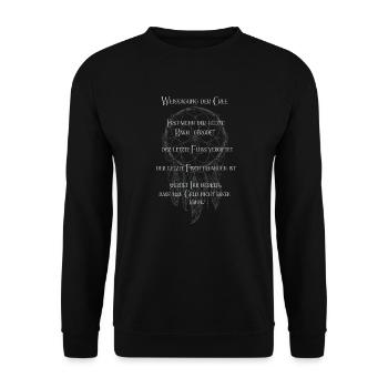 Weissagung der Cree Indian Prophecy Traumfänger - Unisex Pullover - Schwarz - Vorne - Alina (178cm) & Michal (187cm)