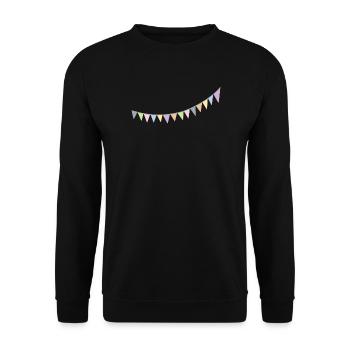 Wimpelkette skandinavisch Dekoration Kinderzimmer - Unisex Pullover - Schwarz - Vorne - Alina (178cm) & Michal (187cm)