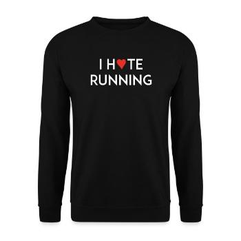 I Love/Hate Running - Unisex Sweatshirt - black - Front - Alina (178cm) & Michal (187cm)