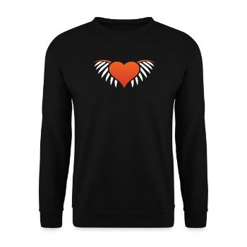 Braise au Cœur Ailé - Sweat-shirt Unisexe - noir - Devant - Alina (178cm) & Michal (187cm)