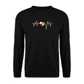 Heartbeat Poland Ukraine - Unisex Sweatshirt - black - Front - Alina (178cm) & Michal (187cm)