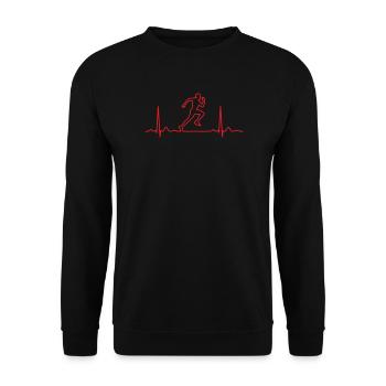 Runner Pulse Silhouette - Unisex Pullover - Schwarz - Vorne - Alina (178cm) & Michal (187cm)