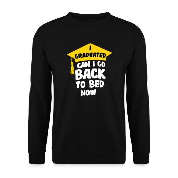 I Graduated Can I Go Back to Bed Now - Sweat-shirt Unisexe - noir - Devant - Alina (178cm) & Michal (187cm)