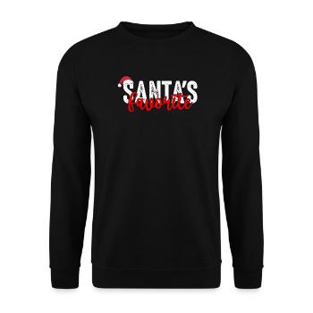 Der Liebling des Weihnachtsmanns - Unisex Pullover - Schwarz - Vorne - Alina (178cm) & Michal (187cm)