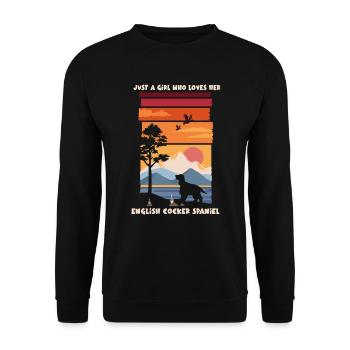 English Cocker Spaniel - Unisex Pullover - Schwarz - Vorne - Alina (178cm) & Michal (187cm)