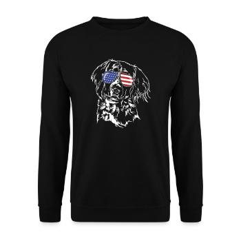 Kleiner Münsterländer Amérique Flag Dogs Wilsigns - Sweat-shirt Unisexe - noir - Devant - Alina (178cm) & Michal (187cm)