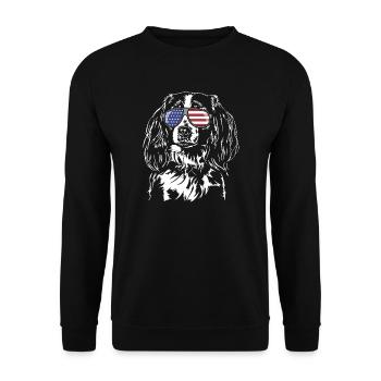 Nederlandse Kooikerhondje Amerika Fahne Hunde - Sweat-shirt Unisexe - noir - Devant - Alina (178cm) & Michal (187cm)