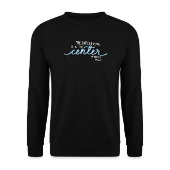Der sicherste Ort (dunkel) - Unisex Pullover - Schwarz - Vorne - Alina (178cm) & Michal (187cm)