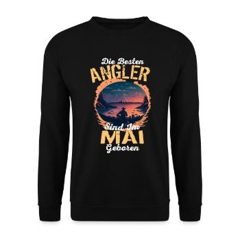 Herren Die Besten Angler Sind Im Mai Geboren - Unisex Pullover - Schwarz - Vorne - Alina (178cm) & Michal (187cm)