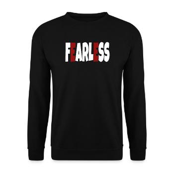 Fearless - simple text - Unisex Sweatshirt - black - Front - Alina (178cm) & Michal (187cm)
