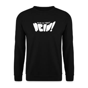 Bevor Du Fragst Nein - Unisex Pullover - Schwarz - Vorne - Alina (178cm) & Michal (187cm)