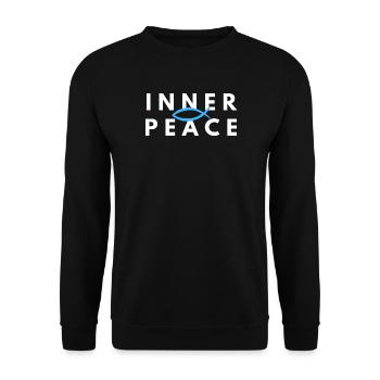 T-shirt de méditation chrétienne Paix intérieure Ichthys - Sweat-shirt Unisexe - noir - Devant - Alina (178cm) & Michal (187cm)