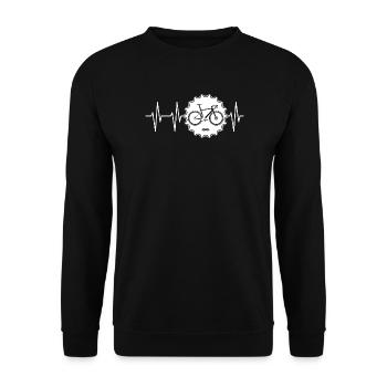 pulse bike logo with sprocket Biketeam Team Tour - Unisex Sweatshirt - black - Front - Alina (178cm) & Michal (187cm)