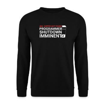 Programmers generate code from coffee - Unisex Sweatshirt - black - Front - Alina (178cm) & Michal (187cm)