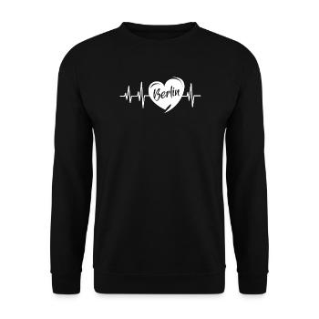 Heartbeat Berlin Love Heart Capitale Logo icône - Sweat-shirt Unisexe - noir - Devant - Alina (178cm) & Michal (187cm)