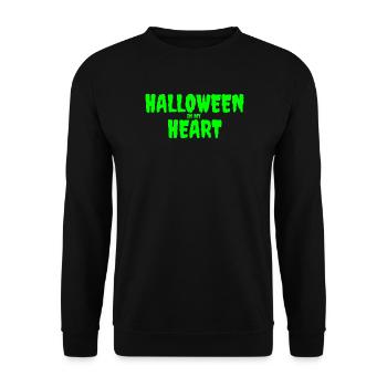 Halloween in My Heart Typography Design - Unisex Sweatshirt - black - Front - Alina (178cm) & Michal (187cm)