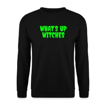 Vibrant Green Whats Up Witches Design - Unisex Sweatshirt - black - Front - Alina (178cm) & Michal (187cm)
