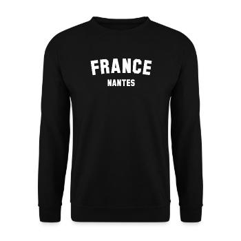 NANTES France Frankreich - Unisex Sweatshirt - black - Front - Alina (178cm) & Michal (187cm)