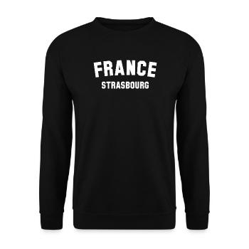 STRASBOURG France - Unisex Pullover - Schwarz - Vorne - Alina (178cm) & Michal (187cm)