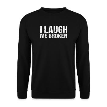 I Laugh me broken denglish - Unisex Pullover - Schwarz - Vorne - Alina (178cm) & Michal (187cm)