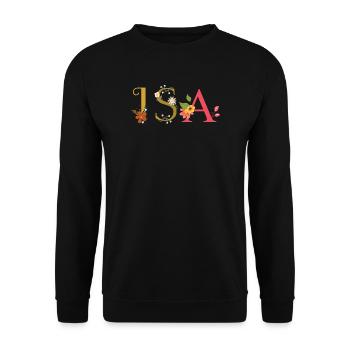 ISA name decorated with flowers - Unisex Sweatshirt - black - Front - Alina (178cm) & Michal (187cm)
