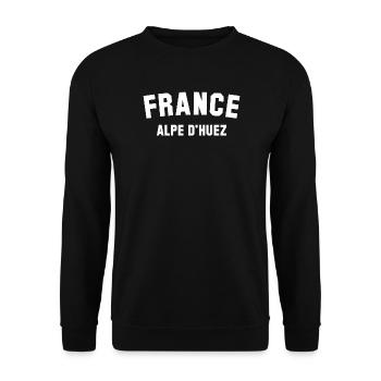 ALPE D HUEZ France - Unisex Sweatshirt - black - Front - Alina (178cm) & Michal (187cm)