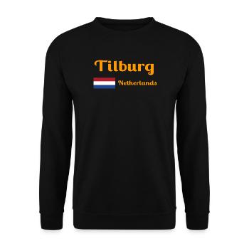 Tilburg, Niederlande - Stilvolle Drucke - Unisex Pullover - Schwarz - Vorne - Alina (178cm) & Michal (187cm)