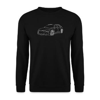Auto Outline weiß - Unisex Pullover - Schwarz - Vorne - Alina (178cm) & Michal (187cm)