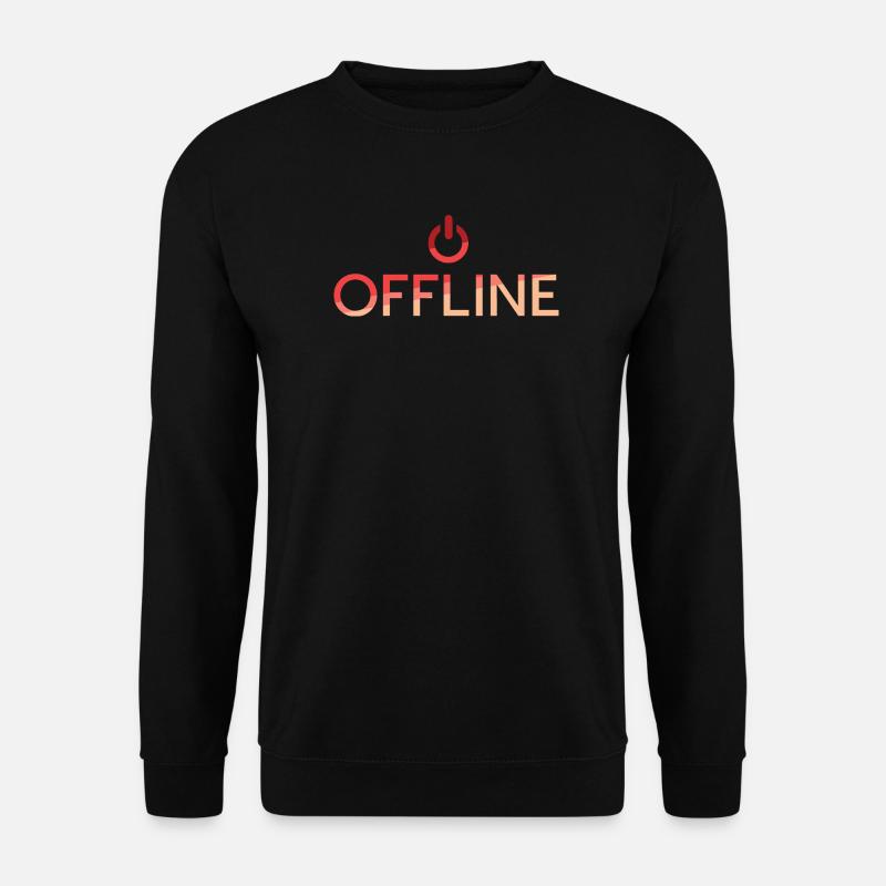 offline lettering - red off button - Unisex Sweatshirt - black